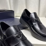 Prada New Triangle Logo Slip-On Lightweight Men's Leather Shoes - Image 4