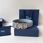 Dior Men's Bright CD Buckle Double-sided Belt