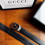 Gucci Gunmetal Double G Automatic Buckle Belt - Image 2