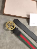 Gucci Original Order Belt with Red and Green Fabric Paneling - Image 2