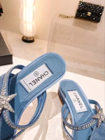 Chanel 2022 Spring/Summer New Star-shaped Rhinestone "Mier" Thong Sandals - Image 9