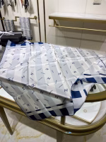 New Chanel original single striped silk square scarf - Image 5