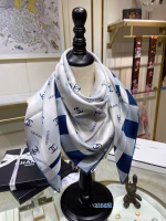 New Chanel original single striped silk square scarf - Image 3