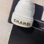 CHANEL Lace-Up White Sneakers - Image 2