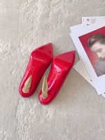 Christian Louboutin Silk Crystal Lipstick High-Heel Red Pumps - Image 4