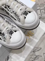 Dior Embroidered Platform Fleece-Lined Casual Shoes - Image 9