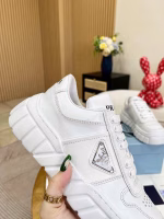 2022 New Prada White Shoes with Triangle Logo - Image 2