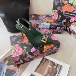 Dolce & Gabbana Early Spring New DG Buckle Pointed-Toe High-Heeled Sandals - Image 9