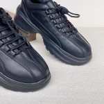 Burberry Men's Scoot Collection Leather Casual Shoes with Topstitching - Image 3