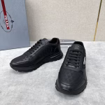 PRADA Leather and Nylon Spliced Sports Shoes - Image 3