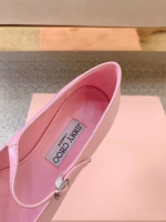 Jimmy Choo New Floral-Embellished Mid-Heel Mary Jane Flats - Image 8