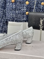 Jimmy Choo Classic Bow Pearl Block-Heel Ballet Flats - Image 8