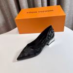 LV New Monogram Leather Black High-Heeled Pumps - Image 10