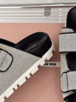 Miu Miu 2025 Spring-Summer New Collection Velcro Beach Slippers for Women - Image 9