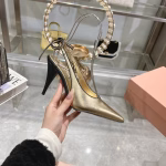 Miu Miu 2025 Spring/Summer Pointed-Toe High-Heeled Slingback Sandals - Image 8