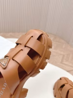 Prada 2025 Spring-Summer New Roman Woven Platform Sandals - Image 4