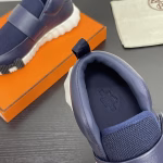 HERMÈS Official Website Synchronized Couples' Genuine Leather Lace-Up Casual Sneakers - Image 5
