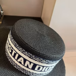 Dior New Style Flat-Top Straw Hat - Image 7