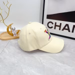 LV Louis Vuitton Embroidered Baseball Cap (Beige) - Image 4