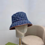 Gucci 2021 Denim Jacquard Bucket Hat - Image 2