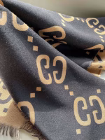 GUCCI Wool and Silk Blend GG Jacquard Scarf - Image 9