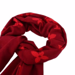 LV Louis Vuitton Red Double-Sided Pure Cashmere Fringed Scarf - Image 8