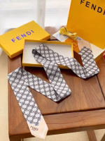 Fendi Gray Mulberry Silk Ribbon - Image 6