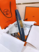 Hermès Kelly Calfskin and Denim Patchwork Belt - Image 6