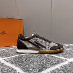 Hermès Men's Cowhide Patchwork Casual Athletic Sneakers - Image 4