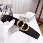 Dior Reversible Top-Grain Lychee-Patterned Calfskin Belt