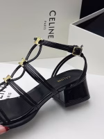 CELINE Mid-Thick Heel Cutout Gladiator Sandals - Image 9