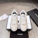 CHANEL Fall/Winter 2025B Black & White Panda Colorway Lambskin Quilted Tennis Shoe