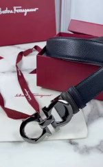 Ferragamo Reversible Italian Imported Original Palm-Print Leather Belt - Image 7