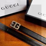 Gucci Hollowed-Out Automatic Snap Buckle Belt - Image 3