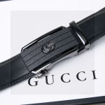 Gucci Matte-Finished Hollowed-Out Automatic Buckle Belt - Image 3