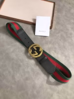 Gucci Original Order Belt with Red and Green Fabric Paneling - Image 3