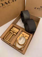 Coach Camouflage Patchwork Black Belt with Gilded Buckle for Men - Image 6