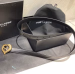 Yves Saint Laurent Original Style Retro Gold-Buckle Heart-Shaped Women's Leather Belt - Image 6