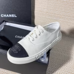 CHANEL Lace-Up White Sneakers - Image 9