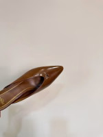 Fendi 2024 New Double F Gold Buckle Cutout Stiletto Heeled Mules - Image 6