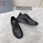 PRADA Leather and Nylon Spliced Sports Shoes - Image 7