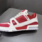 LV's new Trainer red and white sports shoes - Image 6