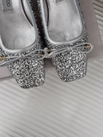 Jimmy Choo Classic Bow Pearl Block-Heel Ballet Flats - Image 7