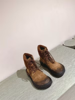 LOEWE Celebrity-Inspired Round-Toe Lace-Up Ankle Boots - Image 7