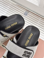 Miu Miu 2025 Spring-Summer New Collection Velcro Beach Slippers for Women - Image 8