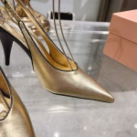 Miu Miu 2025 Spring/Summer Pointed-Toe High-Heeled Slingback Sandals - Image 7