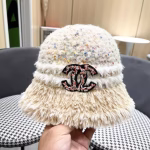 Chanel 2024 Autumn/Winter New Style Color - Blocked Plush Fisherman Hat