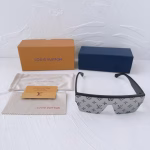 LV Louis Vuitton Monogram Noir Square Sunglasses with Thick Temples (Replica Version) - Image 2