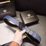Versace Men's Double-Sided Belt with Printed Design and Medusa Hardware Buckle - Image 5