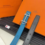 Hermès Metal Buckle Belt with Reversible Swift & Epsom Calfskin Leather - Image 8